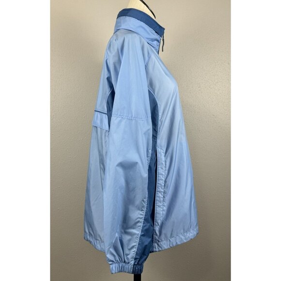 Columbia Womens Blue Windbreaker Jacket Size L Zip Water-Resistant Stowed Hood - Picture 5 of 16